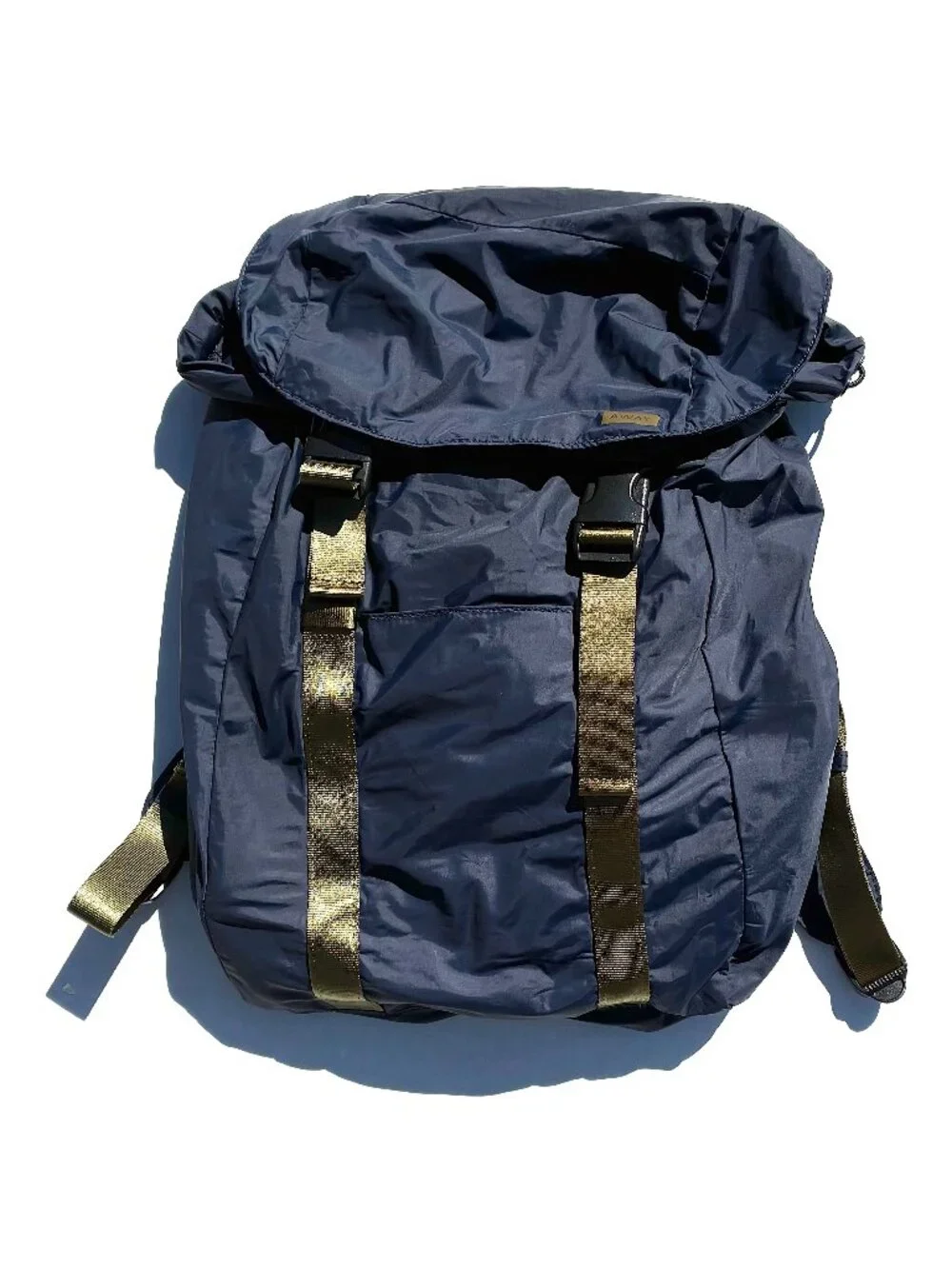 Away Packable Water-Resistant Backpack, Navy/Tan - Picture 7 of 9